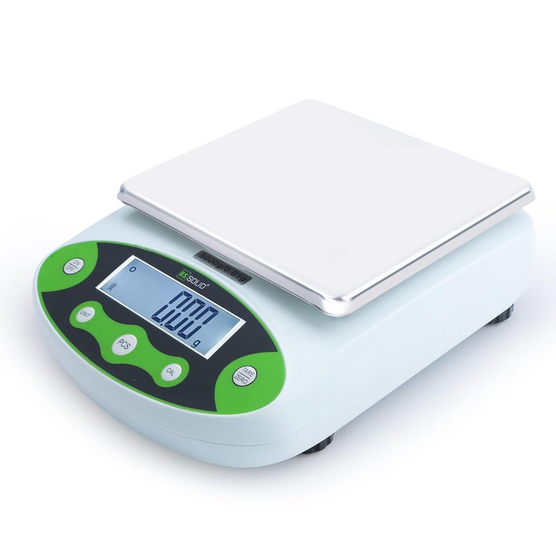 U.S. Solid Digital Analytical Balance 2kg x 0.01g, High Precision Lab Scale, 500g Calibration Weight, 10 Weighing Units, AC 100V-240V & DC 9V, Piece Counting - Image 2